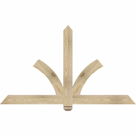 Ekena Millwork Redmond Rough Sawn Timber Gable Bracket, Douglas Fir, 60"W x 35"H x 2"D x 4"F, 14/12 Pitch GBW060X35X0204RED00RDF